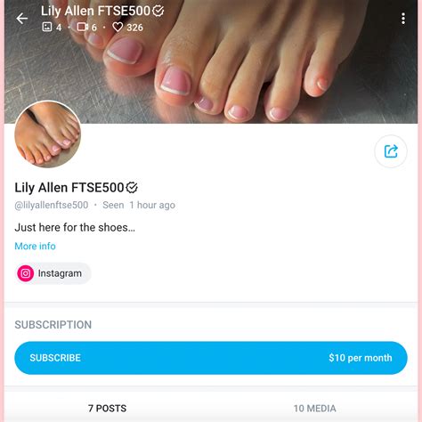 feet onlyfans leak|Lily Allen Launches OnlyFans Page for Her Feet Pics